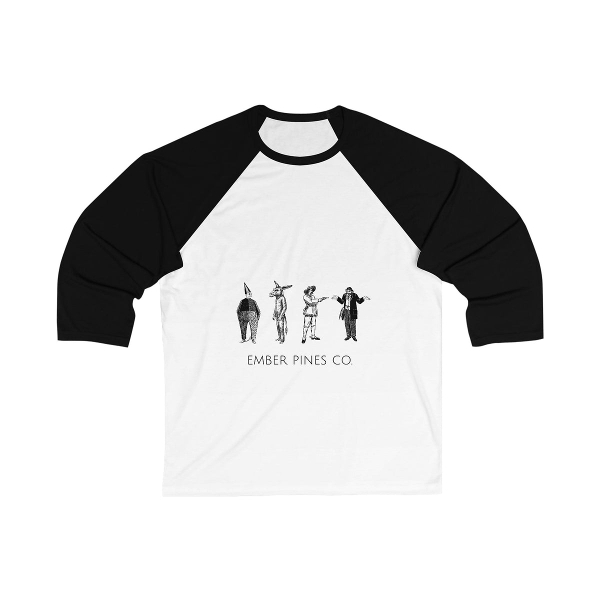 Ember Pines Funhouse Unisex 3\4 Sleeve Baseball Tee