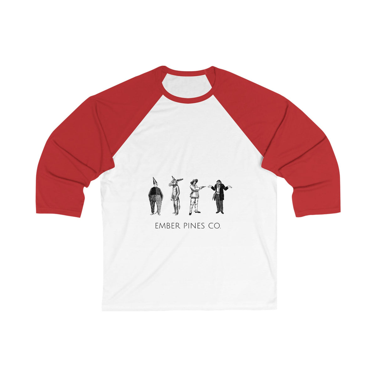 Ember Pines Funhouse Unisex 3\4 Sleeve Baseball Tee